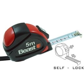 Mètre Ruban Class II 5 m x 19 mm - Auto-Lock - CE - Précision et Facilité d'Utilisation - Usage intensif - Beast