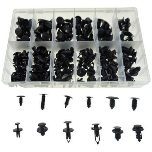 Assortiment de Clips 192 pcs - 6 Modèles, 6.3-10 mm - Fixation Sécurisée et Pratique - Beast - Beast