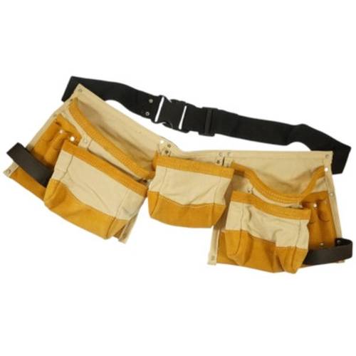Ceinture Sacoche Porte Outils 55x20 cm - Cuir et Canvas - Pratique et Durable - Résistance et précision - Beast