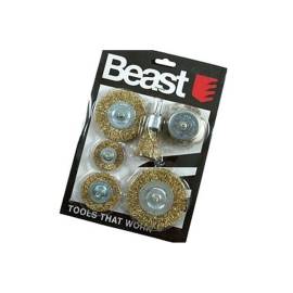 Jeu de Brosses à Métal 6x - 1.5, 2, 2.5, 3" - Polyvalent et Efficace - Beast - Beast