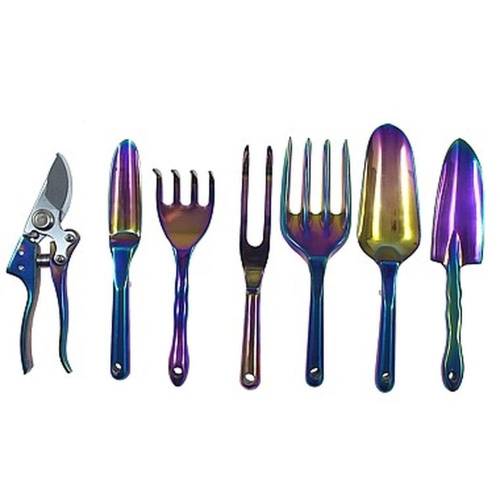 Jeu d'Outils de Jardin 7x - Aluminium Coloré - Pratique et Durable - Beast - Beast