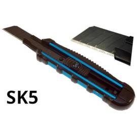Cutter Lame Cassable 18mm - SK-5, Poignée TPR - Aluminium - Précision et Confort d'Utilisation - Beast