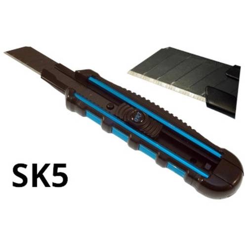 Cutter Lame Cassable 18mm - SK-5, Poignée TPR - Aluminium - Précision et Confort d'Utilisation - Beast