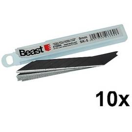 Lames de Rechange 9mm - Précision SK-5 Black, Lot de 10 - Tranchantes et Durables - Beast - Beast