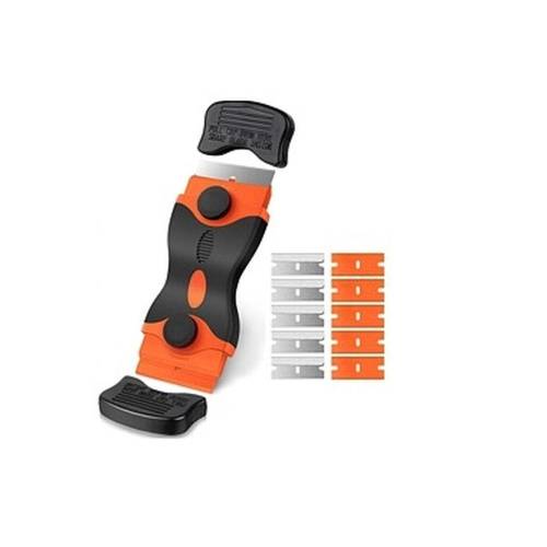 Gratte Vitre Plastique 115 mm - 5 Lames Métal et 5 Lames Plastique - Pratique et efficace - Beast
