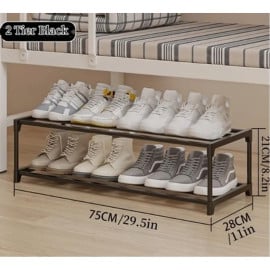 Étagère à Chaussures 75x28x21 cm - Plastique et Métal, 2 Niveaux - Gain de Place et Organisation - Beast - Beast