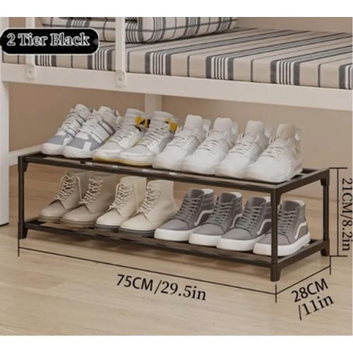 Étagère à Chaussures 75x28x21 cm - Plastique et Métal, 2 Niveaux - Gain de Place et Organisation - Beast - Beast