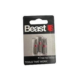 Jeu d Embouts 3 pcs T25-T30-T40 - Acier S2 Steel - Précision et Durabilité - Beast
