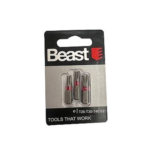 Jeu D Embouts 3 Pcs T25-T30-T40 - Acier S2 Acier - Précision et durabilité - Usage Professionnel - Beast