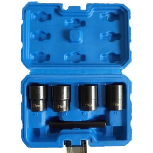 Extracteur de Boulon Endommagé 5 pcs 17,19,21,22 mm + Drift Punch - Acier Résistant - Démontage Facile et Sécurisé - Beast