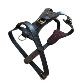 Harnais de travail en cuir pour chien taille M (68-85cm) avec poignée idéal pour sport canin - 310-BLACK - ABC Sport Klin