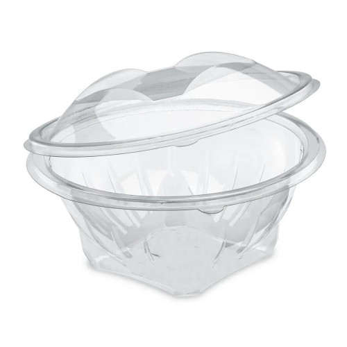 50 Barquettes à Salade 1000 ml avec Couvercle Attenant (175x166xH.66mm) en PET Pratiques, Hermétiques et Résistantes - D-Work