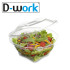 50 Barquettes à Salade 1000 ml avec Couvercle Attenant (175x166xH.66mm) en PET Pratiques, Hermétiques et Résistantes - D-Work