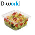 50 Barquettes à Salade 1000 ml avec Couvercle Attenant (175x166xH.66mm) en PET Pratiques, Hermétiques et Résistantes - D-Work