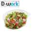 50 Barquettes à Salade 1000 ml avec Couvercle Attenant (175x166xH.66mm) en PET Pratiques, Hermétiques et Résistantes - D-Work