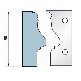Jeu de 2 fers Profilés Ht. 90 x 5,5 mm - N° 304 Corniche - Résistance et Précision - Outil pour Menuiserie - Diamwood