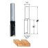 Mèche à Rainer Droite Carbure D.10 mm x Q. 12 x Lu. 50 mm x Lt. 110 mm Z2+1 - Idéale pour Défonçage Menuserie - Diamwood