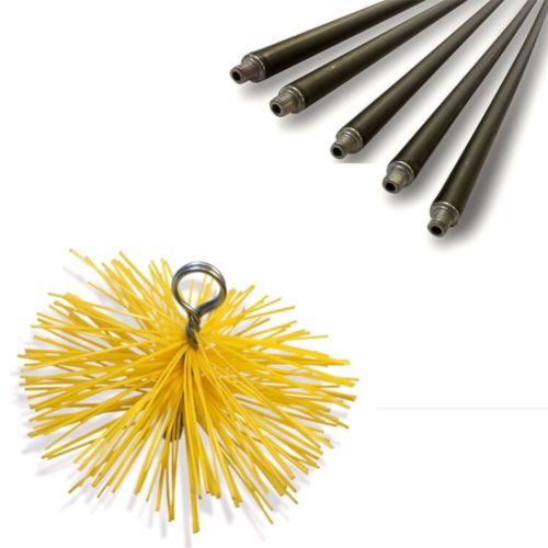 Kit de Ramonage 7m avec Hérisson Rond D.200 en Synthétique – Nettoyage Efficace des Cheminées - LEMAN