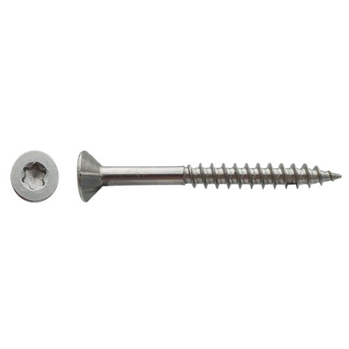 100 Vis Bois Tête Fraisée Torx T30 F/Partiel 6 x 100 mm - Inox A2 - D-Work