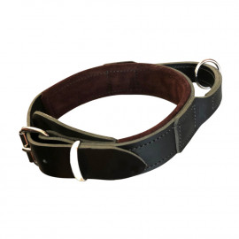 Collier de dressage cuir 50 mm ajustable 46 à 56 cm avec poignée et anneau pour sport canin - 328-BLACK - ABC Sport Klin