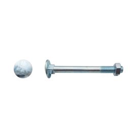 50 Boulons Tête Ronde Collet Carré TRCC 12 x 90 mm - DIN 603 - Zingué blanc - D-Work