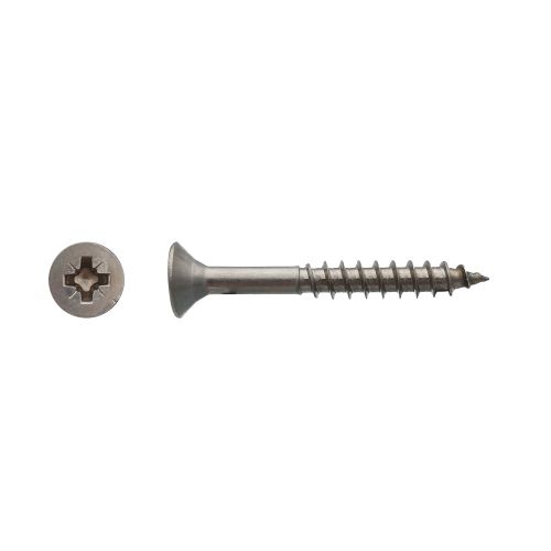 200 Vis Bois Tête Fraisée Pozidriv F/Partiel 5 x 50 mm - Inox A4 - D-Work
