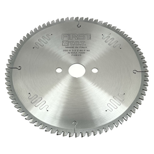 Hoja de sierra circular HM D. 250 x Al. 30 x Thk. 3,2/2,2 mm x Z80 TP Neg para Alu/Madera - ALGOR - FIRST ITALIA