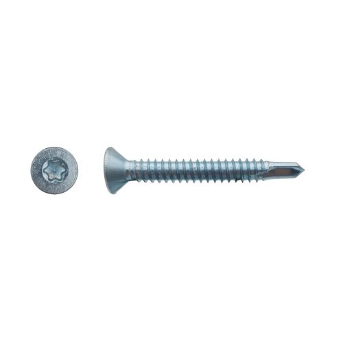 500 Vis Autof. Tête Fraisée Torx 4.8x12.7 – Zingue Blanc – Fixation Sécurisée et Durable - LENNIE