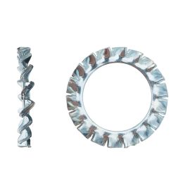 1000 Rondelles Denture Extérieure M7 mm - DIN 6798 A - Zingué blanc - D-Work