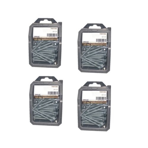 4 Coques de 16 Tirefonds Bois Tête Hexagonale 10 x 80 mm - DIN 571 - Zingué blanc - D-Work