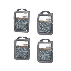 4 Coques de 50 Tirefonds TH 6x40 mm – Zingué Blanc, Norme DIN 571 – Fixation Sécurisée et Durable - LENNIE