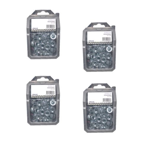 4 x 20 Écrous Hu ISO 4032.8 M16 – Zingué Blanc, Norme ISO 4032 – Fixation Sécurisée et Durable - LENNIE
