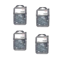 4 Coques de 25 Manchons Cylindriques 8 x 30 mm - Zingué blanc - D-Work