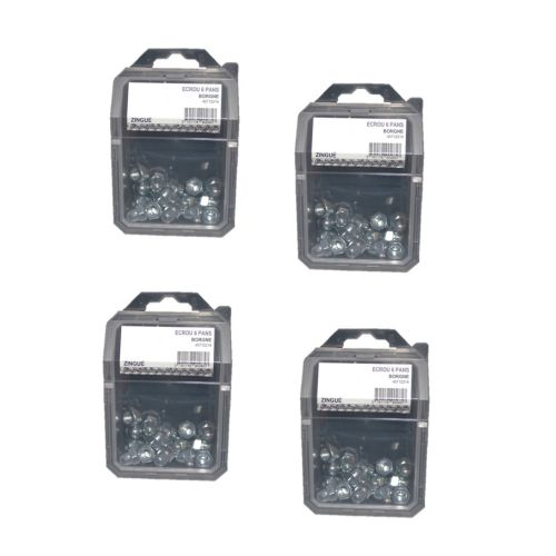 4 Coques de 4 Ecrous Borgnes Monobloc M12 mm - DIN 1587 - Zingué blanc - D-Work