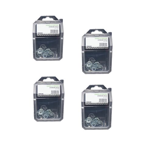 4 Coques de 50 Rondelles Eventail Denture Extérieure M12 mm - DIN 6798 A - Zingué blanc - D-Work