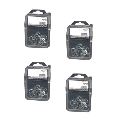 4 Coques de 25 Rondelles Grower M10 mm - NFE 25515 - Zingué blanc - D-Work