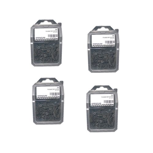 4 Coques de 100 Vis Plaque de Plâtre 35 mm – Phosphatées Noires – Fixation Sécurisée et Durable - LENNIE