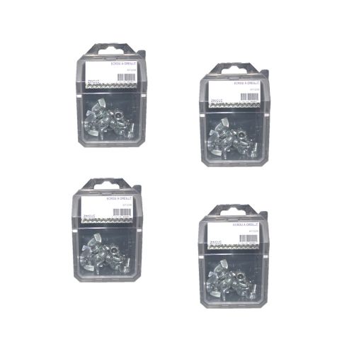 4 Coques de 25 Ecrous à Oreilles Forme Américaine M8 mm - Zingué blanc - D-Work