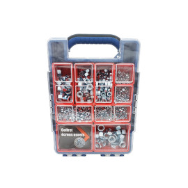 Coffret 1010 Ecrous Hexagonaux HU - Zingué blanc - D-Work