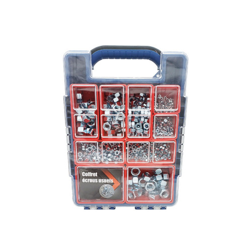 Coffret 1010 Ecrous Hexagonaux HU - Zingué blanc - D-Work