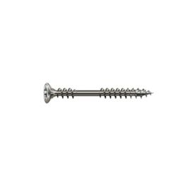 100 Vis Terrasse Bois Double Filetage Tête Fraisée Bombée Torx T-STAR + pointe 4CUT 4.5 x 70 mm - Inox A2 - D-Work