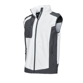 Gilet de Travail Sans Manches Fabio – Taille M – Blanc/Gris – Confort et Praticité - NINE WORTHS