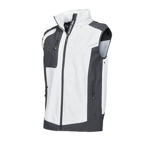 Gilet de Travail Sans Manches Fabio – Taille S – Blanc/Gris – Confort et Praticité - NINE WORTHS