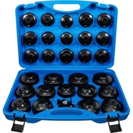 Jeu de Douilles pour Filtres à Huile Multimarques - 30 pcs - Acier Résistant - Entretien Facile et Polyvalent - D-Work