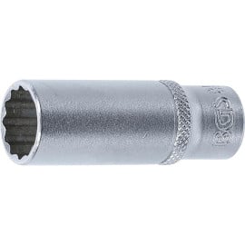 Douille Longue 6,3 mm (1/4) - Douze Pans 13 mm - Précision et Durabilité, Acier, Cliquet 1/4 - D-Work