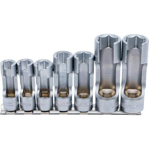 Jeu de Douilles Spéciales Fendues 7 pcs 10-19 mm - 3/8, Résistantes et Précises, Acier, Zones Difficiles - D-Work