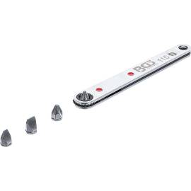 Cliquet Ultra-Mince 6,3 mm (1/4) avec 4 Embouts Spéciaux - Précision et Polyvalence - Acier, Zones Difficiles - D-Work
