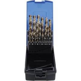 Boîte de Forets Hélicoïdaux HSS-G M35 1-13 mm - Acier de Cobalt - 25 Pièces, Précision et Durabilité - BGS