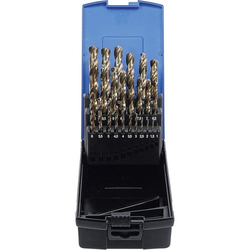 Boîte de Forets Hélicoïdaux HSS-G M35 1-13 mm - Acier de Cobalt - 25 Pièces, Précision et Durabilité - BGS