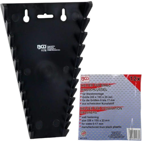 Support de Rangement pour Clés Mixtes/Polygonales - 12 Pièces - Organisation Pratique et Gain de Place - BGS